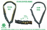 Bundle of 4 Krevis 60 Rds Pistol/Rifle adjustable bandolier sling